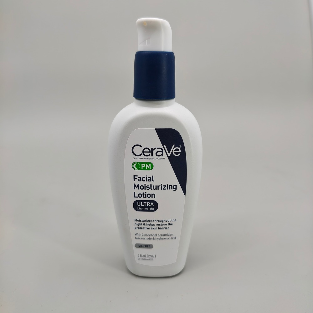CeraVe PM Facial Moisturizing Lotion Ultra Lightweight 3oz Night Cream New